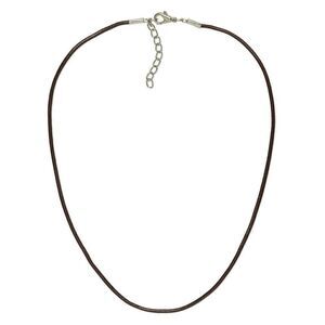 Brown 18" Greek Rolled Genuine Leather Cord Necklace